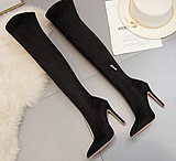 Image of Battling Blades Stretch Over Pointed Toe Faux Long Boots