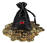 Image of Battling Blades Treasure Tokens With Leather Pouch Gaming Loot