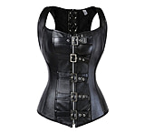 Image of Battling Blades Zip Leather Studded Corset - Gothic Corset 8669D4C2