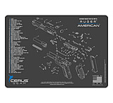 Image of Cerus Gear Ruger American Handgun Schematic Cleaning Mat 12x17 Grey and Blue F0BC96CF