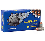 Bear Ammunition Silver Bear 9x18 Makarov 94gr. Fmj-rn Zinc Plated Case 50-pk