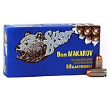 Bear Ammunition Silver Bear 9x18 Makarov 94gr. Jhp Zinc Plated Case 50-pk