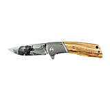 Image of Bear Creek Arsenal Scene Titanium Coated Folding Wooden Handle Hunting Knife 3.3 inch Blade, Folding Blade, Titanium Coated