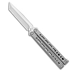 Image of Bear Ops Bear Song VIII Small Tanto Butterfly Knife Gray 3.75 Satin*DISC* EC7DE330