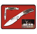 Image of Bear &amp; Son Cutlery 2 Piece Tin Set of Folding Knives with Stag Delrin Handle