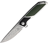 Image of Begg Knives Diamici 3in Damascus Knife w/ Black/Green Micarta Inlay