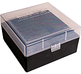 Berry's Manufacturing Ammo Box #009 243/6.5/308, Clear/Black Polypropylene 100RD, Polypropylene, 25338