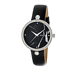 Image of Bertha Frances Marbled Dial Leather-Band Watch