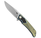Image of Bestech Knives Sky Hawk Frame Lock Flipper Knife Blue/Gold CF 3.6 Blasted 4C7BFB81