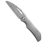 Image of Bestech Knives TAIPAN Frame Lock Knife Bead Blasted Titanium 3.7 Damascus 4A2F8BBA