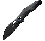 Image of Bestech Knives Nogard Framelock Ti CF BTKT2105B 3.38 in Carbon Steel Folding Knife