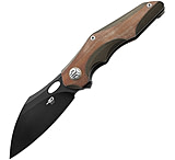 Image of Bestech Knives Nogard Framelock Ti Micarta BTKT2105F 3.38 in Stainless Steel Folding Knife