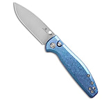 Image of Bestech Knives Bestechman Goodboy Jr. Button Lock Knife Blue Ti M390 BHQ Exclusive 2433D8E6