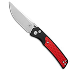 Image of Bestech Knives Bestechman Icebreaker Button Lock Knife Black Aluminum + Red G-10 3.2 Satin 76E48734