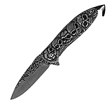Image of Black Legion Army Skull Stonewash Folding Pocket Knife,3.25in