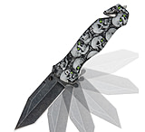 Image of Black Legion Green-Eyed Skull Assist Open Folding Knife,4.75in Closed
