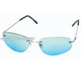 Image of Body Specs Featherlight Sunglasses w/ Frameless Frame and Green Blue Lenses