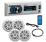 Image of Boss Audio Marine Single Din Media Receiver with Bluetooth and 2 Pair of 6.5in Speakers, Antenna and Aux