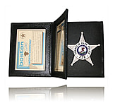 Image of Boston Leather 122 Book Style W/ 2 Id Windows Hard Leather