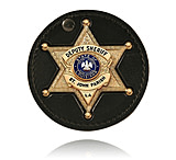 Image of Boston Leather 3 Circle Recessed w/Clip Badge Holders