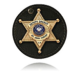 Image of Boston Leather Badge Holder Swivel Round Velc