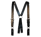 Image of Boston Leather Fireman Leather Suspender W/ Reflective Strip - Red