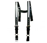 Image of Boston Leather Firefighter's H-back Suspenders, Loop Attachment, 1/2" Reflective Ribbon, 3" Longer