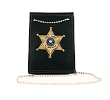 Image of Boston Leather Neck Chain Holder W/badge &amp; Id