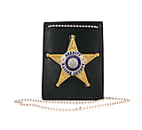 Image of Boston Leather Neck Chain Id Holder With Recessed Badge BOS-400
