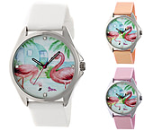 Image of Boum Paradis Flamingo Dial Strap Watch