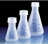 Image of BrandTech Erlenmeyer Flasks with Screw Caps, PMP, BrandTech V67095 Pmp Flasks, Pack of 4