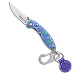 Image of Brighten Blades HAPPY Keychain Frame Lock Knife Paisley Aluminum 1.7 Satin DFFFAF04