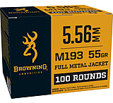 Browning Ammo BM193100 M193 5.56mm 55gr Full Metal Jacket 100 Per Box/10 Case