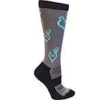 Image of Browning Bg Ladies Heartland Calf Socks Med Grey/black/blue Buckmark