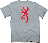 Image of Browning Bg Men's T-shirt Red Buckmark Xx-large Heather Gray&lt;