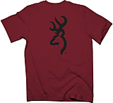 Image of Browning Bg Men's T-shirt W/buck Mark Logo Small Garnet Red/black<