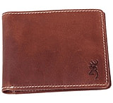 Image of SPG International Browning Leather Wallet Bi-fold Buckmark Logo Congac