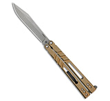Image of Bladerunners Systems BRS Premium ALT Alpha Beast Balisong Butterfly Knife Bronze Ti 4.5 Stonewash 95E45504