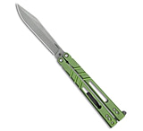 Image of Bladerunners Systems BRS Premium ALT Alpha Beast Balisong Butterfly Knife Green Ti 4.5 Stonewash 22F99400