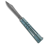 Image of Bladerunners Systems BRS Premium Channel Alpha Beast Balisong Butterfly Knife Blue Ti 4.5 AcidCHAB 425A152D