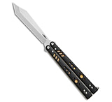 Image of Bladerunners Systems BRS Premium Replicant Balisong Butterfly Knife Black G-10/Gold Ti 4.5 SW 33DC4B29