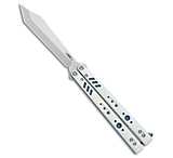 Image of Bladerunners Systems BRS Premium Replicant Balisong Butterfly Knife White G-10/Blue Ti 4.5 SW 1BFF2957