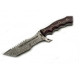 Image of BucknBear Damascus Tanto Tracker Red G10 Fixed Knife
