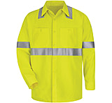 Image of Bulwark Hi-Visibility Flame-Resistant Work Shirt-Long Sleeve