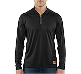 Image of Carhartt Force Long-Sleeve Quarter Zip T-Shirt - Men's-Black-Small