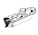 Image of Carver Styled To Fit V Hull Center Console Fishing Boat Cover With High Bow Rails 18'6" Length x 96" Width