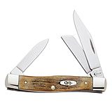 Image of Case 53032 SS Genuine Stag Medium Stockman Knife - Clip, Sheepfoot and Pen Blades