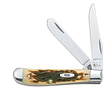 Image of Case Amber Bone Mini Trapper 2 Blade Folding Knife 6207