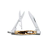 Image of Case 6233RSC SS Amber Bone Pen Knife w/ Scissors with Bail