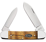 Image of Case Canoe Yellow Curly Oak Stainless Steel Folding Knife